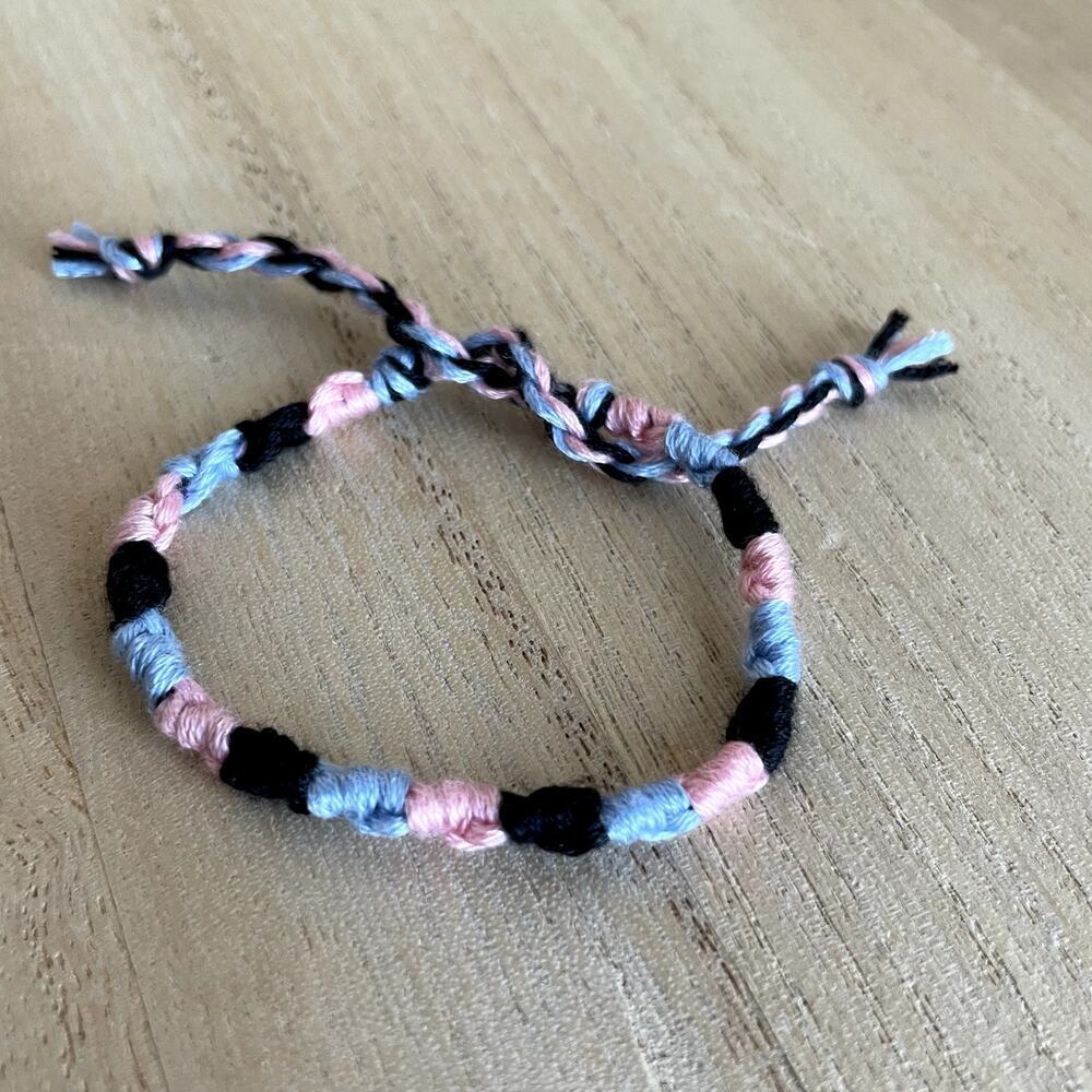 Merryn Bracelet, anklet, trendy, comfortable, tie, embroidery thread, woven, gif